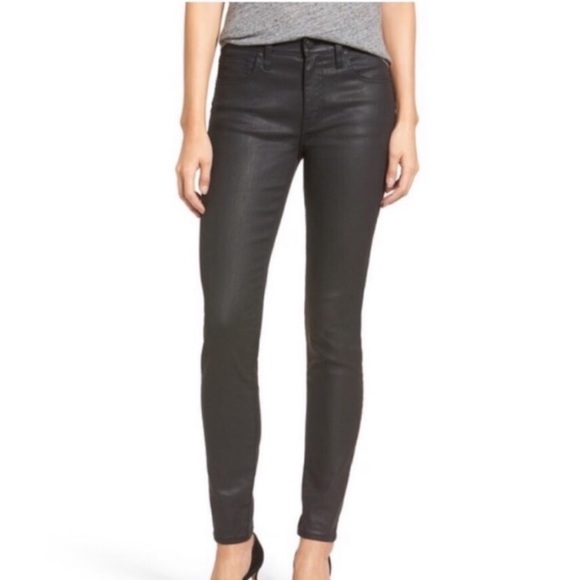 Madewell Denim - Madewell Black Coated High Riser Skinny Jeans